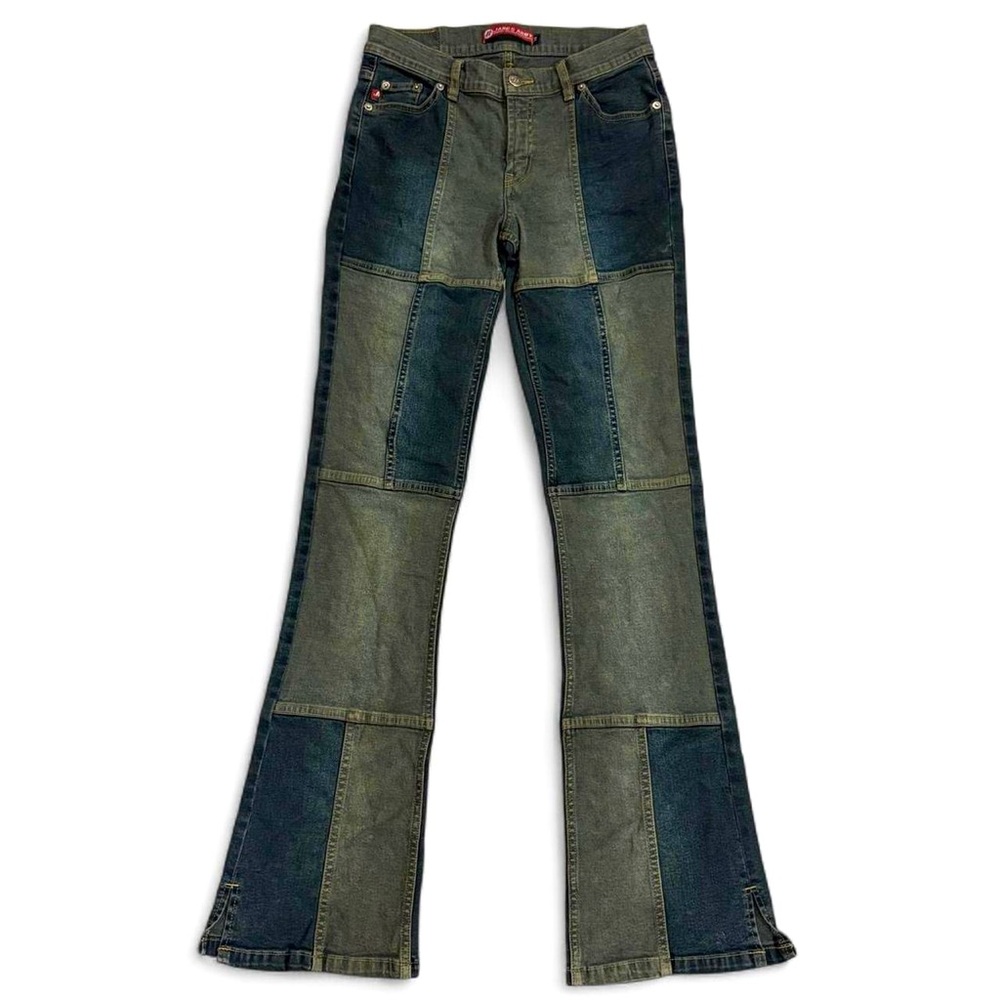 Y2K Janes Army Patchwork Flare Bootcut Jeans